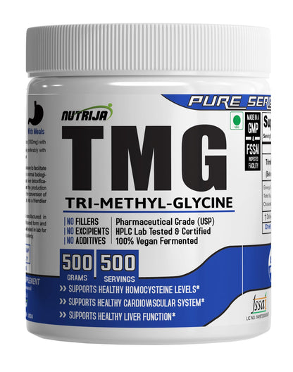 NutriJa TMG (Trimethylglycine) Betaine Anhydrous 500g | USP Pharmaceutical Grade