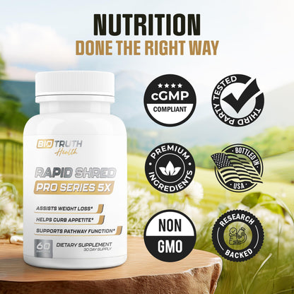 Nutrimend IQ Rapid Shred Pro Series 5X - GLP-1 Support | Weight Loss Pills & Fat Burner | 60 Capsules