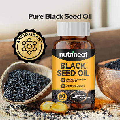 NutriNeat Black Seed Oil Capsules Organic Cold Pressed with Vitamin E