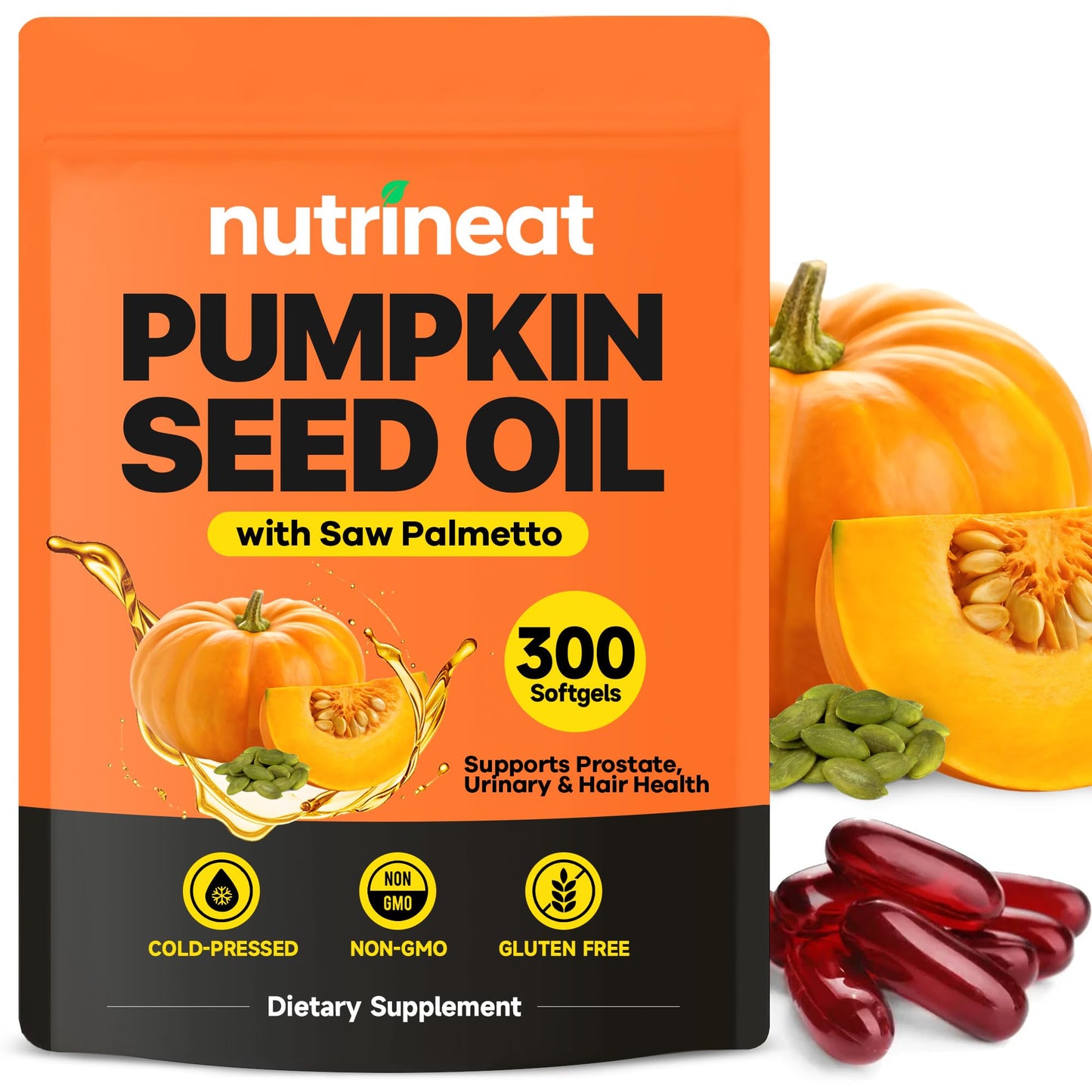 NutriNeat Pumpkin Seed Oil with Saw Palmetto – 300 Softgels