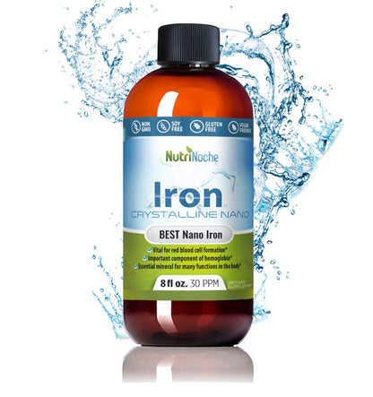 Nutrinoche Liquid Iron Supplement - High Potency Sublingual Drops (8 oz) - Vegan, Tasteless - For Women, Men & Kids