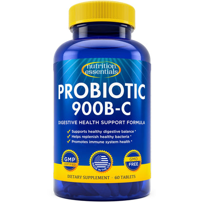 Nutrition Essentials Probiotics for Women and Men - Lactase Enzyme, Prebiotic Fiber, Vegan Formula