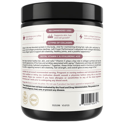 Multi Collagen Peptides Powder I-II-III-V-X with Hyaluronic Acid | Keto & Non-GMO