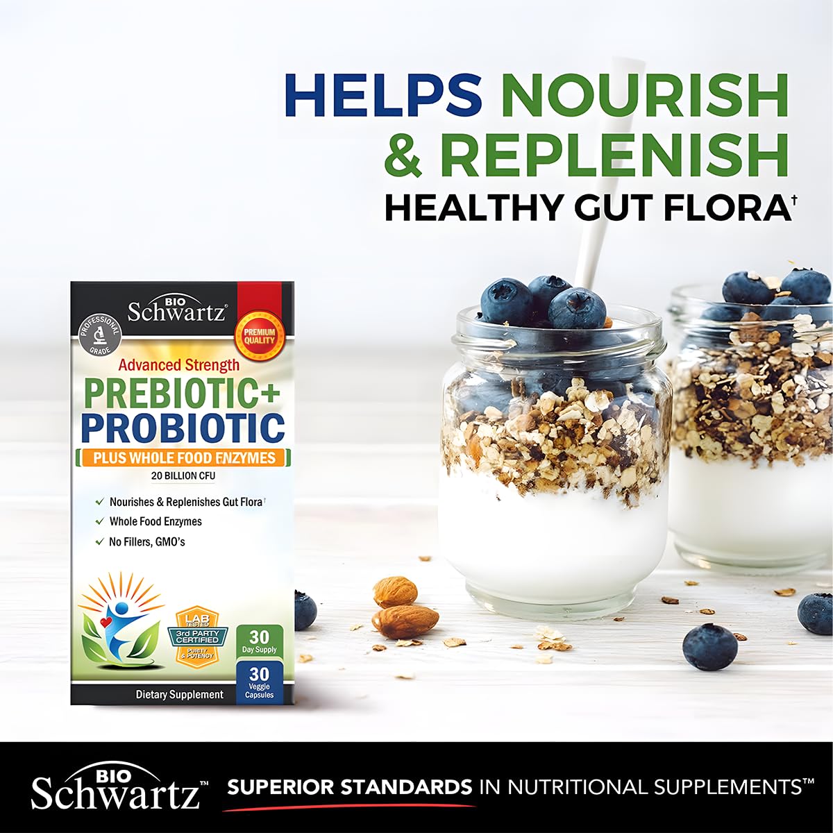 Advanced Prebiotics & Probiotics for Digestive Health – Women & Men