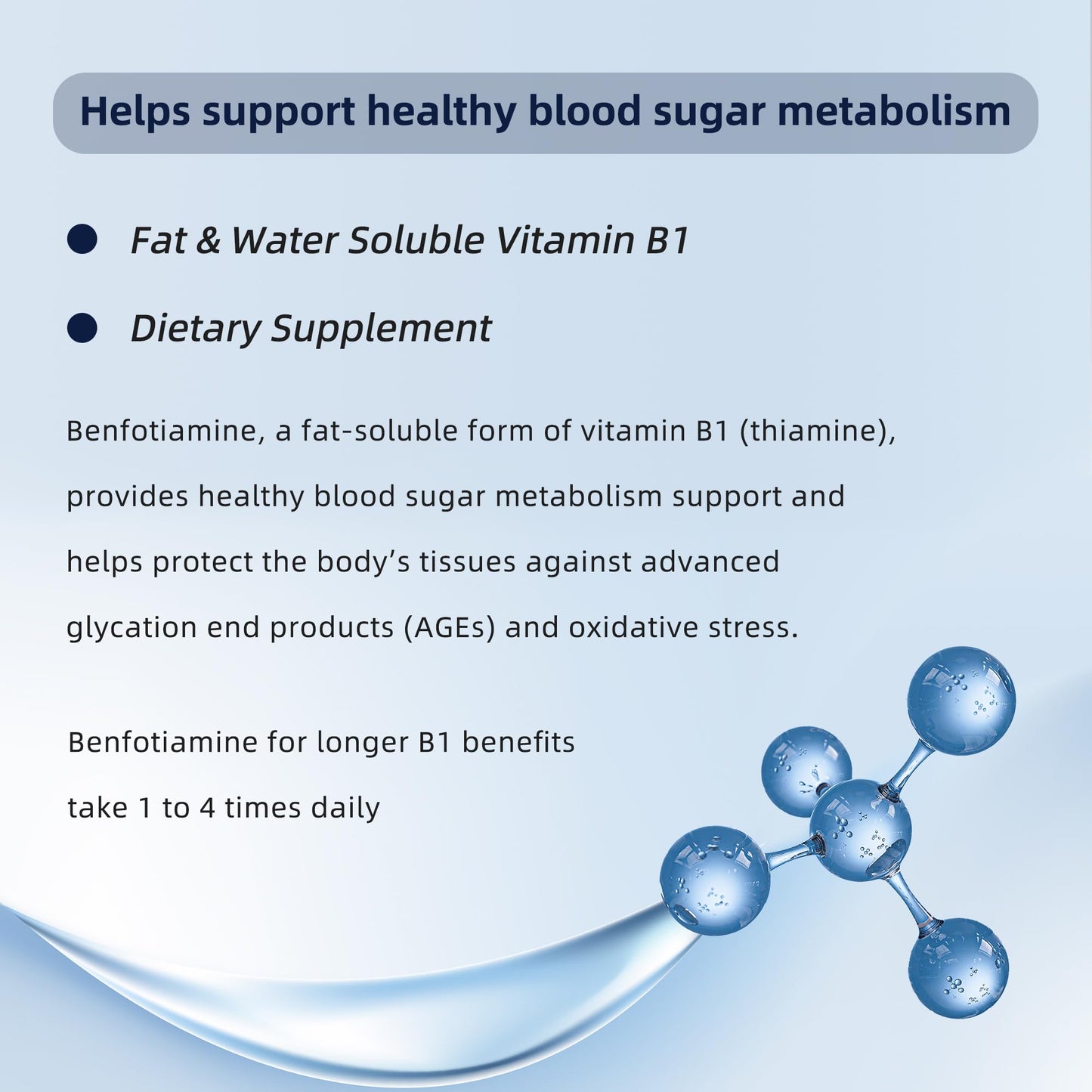 Benfotiamine 600mg + 20mg Vitamin B1 – 120 Veggie Capsules | Made in USA | 3rd-Party Tested