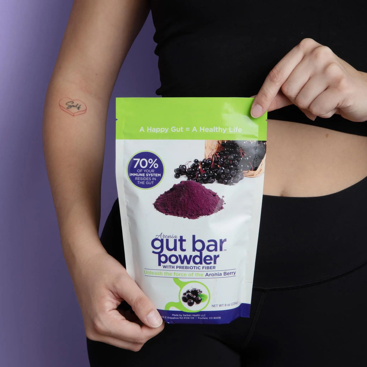 GUT BAR Aronia Powder | Aronia Berry Powder | 52 Servings | Digestive Support & Gut Health BritishVita | Premium UK Vitamins & Wellness Supplements