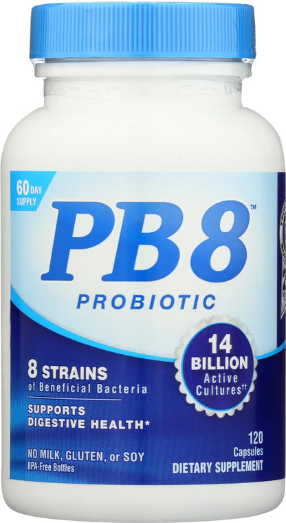 Nutrition Now PB8 Acidophilus Probiotic – Gluten Free, 120 Capsules (Pack of 1)