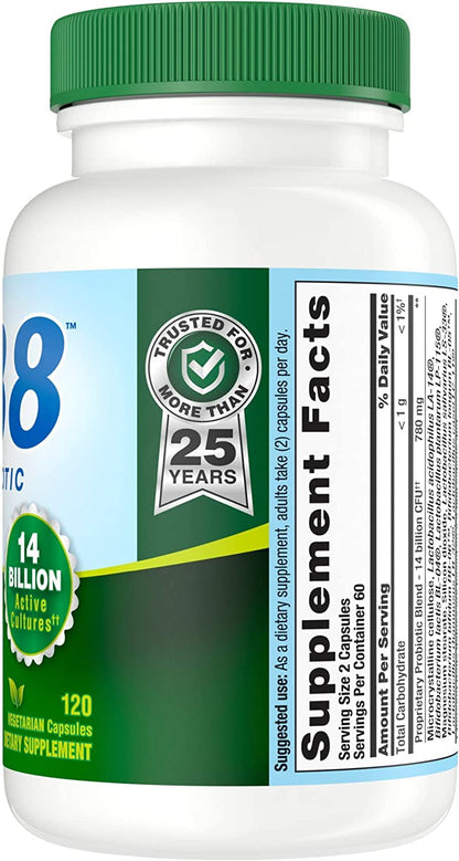 Nutrition Now PB8 Acidophilus Vegetarian 120 Vcap | Probiotic Supplement