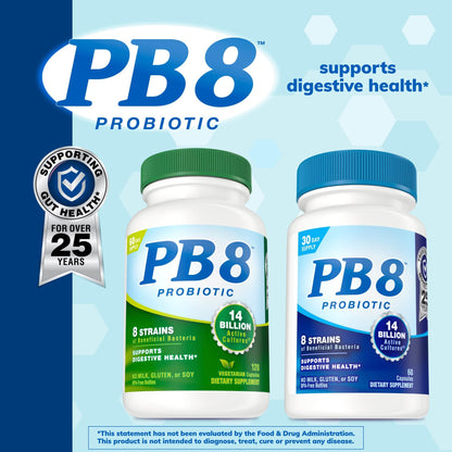 Nutrition Now PB 8 Probiotic Acidophilus For Life - 14 Billion CFU, 8 Strains, Vegetarian (120 Count)