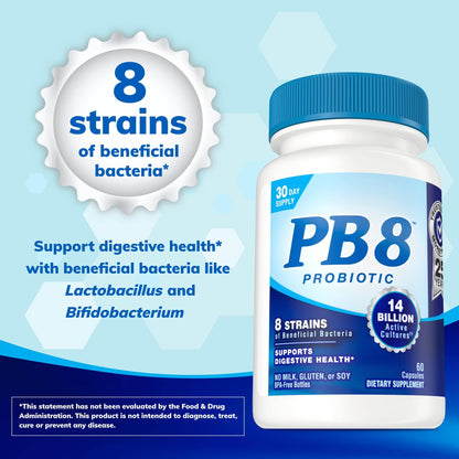 Nutrition Now PB 8 Probiotic Acidophilus For Life - 14 Billion CFU, 8 Strains, Vegetarian (120 Count)
