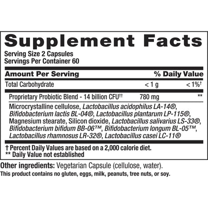 Nutrition Now PB 8 Probiotic Acidophilus For Life - 14 Billion CFU, 8 Strains, Vegetarian (120 Count)