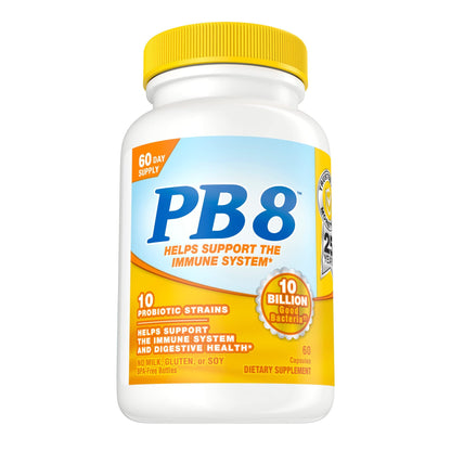 Nutrition Now PB 8 Probiotic – Immune System & Digestive Support, 60 Count