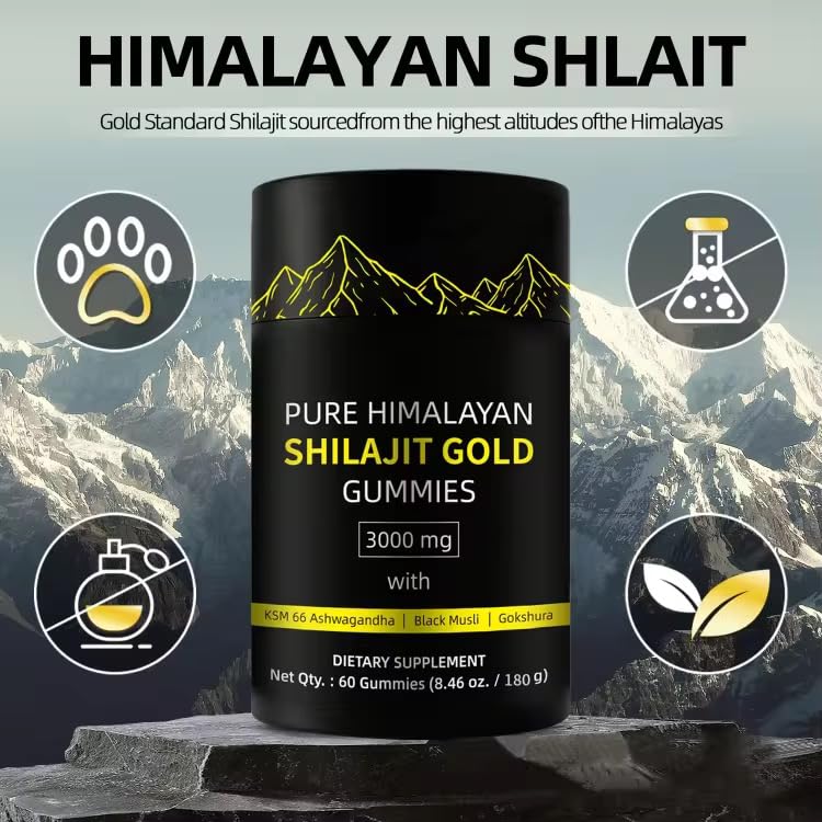 8-in-1 Himalayan Shilajit Gummies (60 Count) | Natural Energy & Vitality