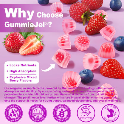 Magnesium Gummies 400mg - 5-in-1 Complex for Women & Men | Ashwagandha, D3 & Zinc | Sugar-Free, Vegan | 60 Gummies