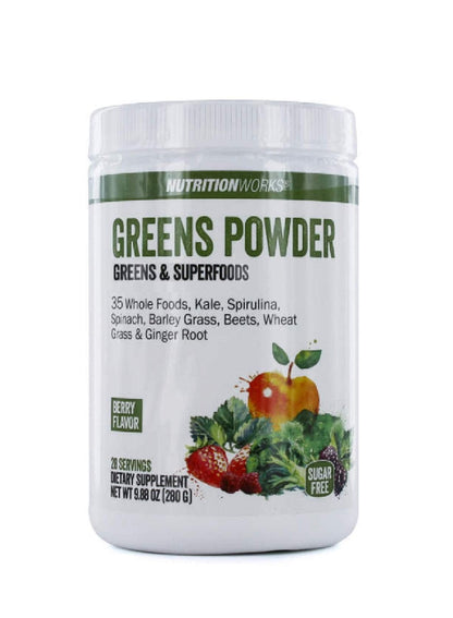 Nutrition Works Greens Powder – Berry Flavor – 9.88 oz (20 Servings)