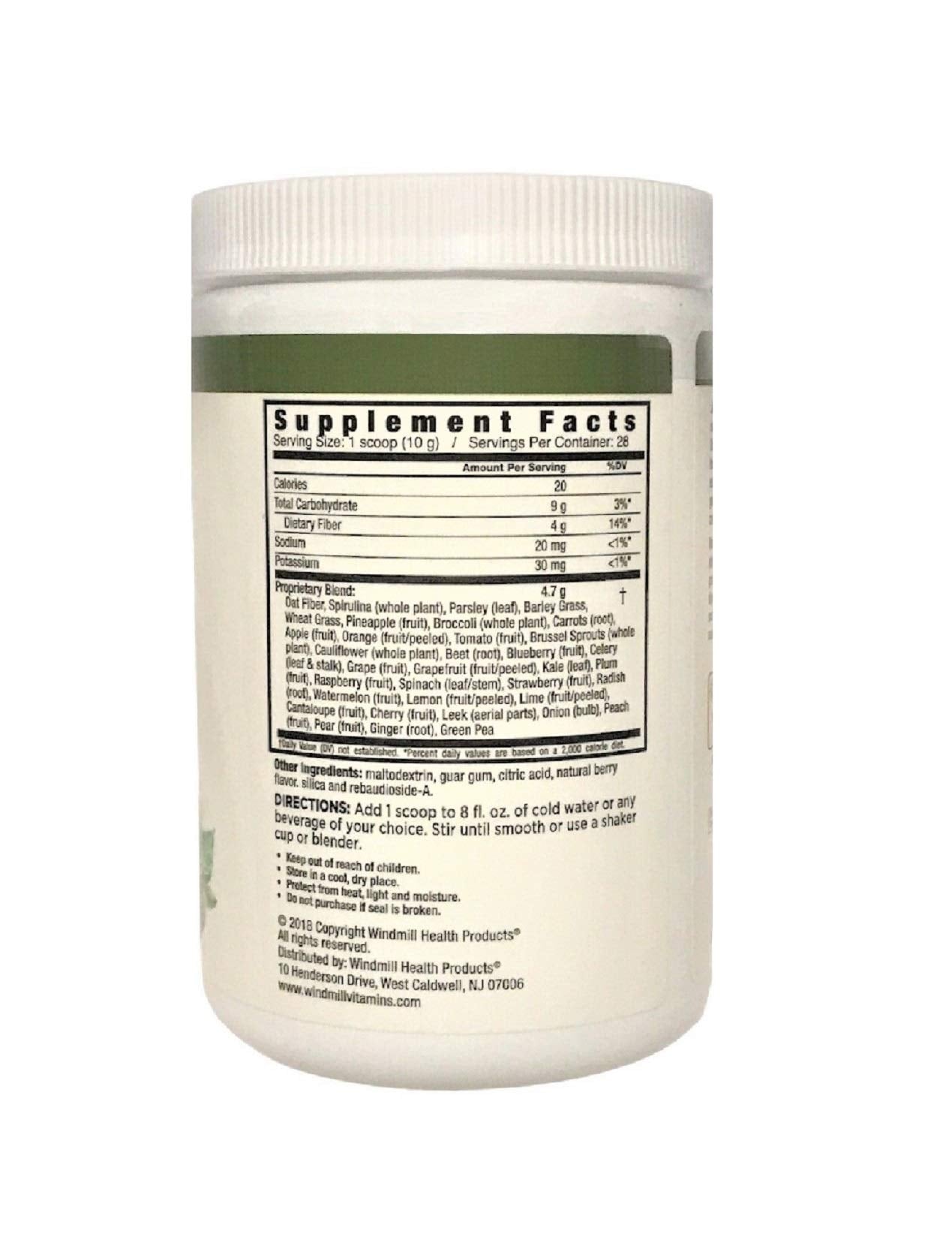Nutrition Works Greens Powder – Berry Flavor – 9.88 oz (20 Servings)