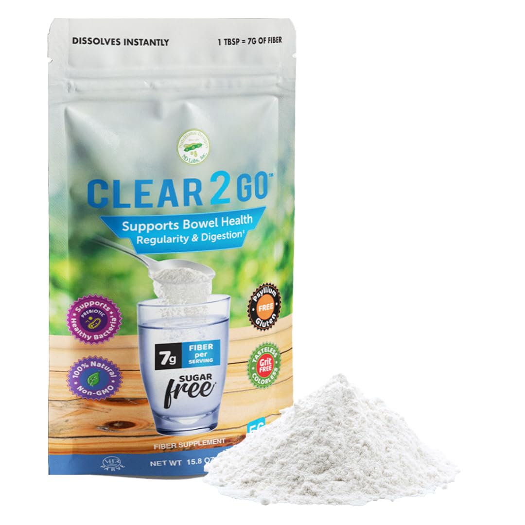 Nutritional Designs Clear 2 Go Prebiotic Fiber Powder - Inulin, Gluten Free, 15.8 oz