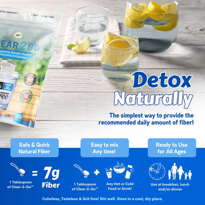 Nutritional Designs Clear 2 Go Prebiotic Fiber Powder - Inulin, Gluten Free, 15.8 oz