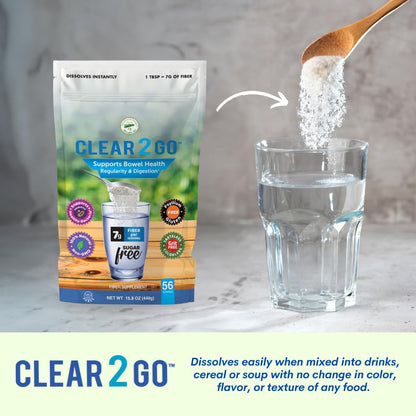 Nutritional Designs Clear 2 Go Prebiotic Fiber Powder - Inulin, Gluten Free, 15.8 oz