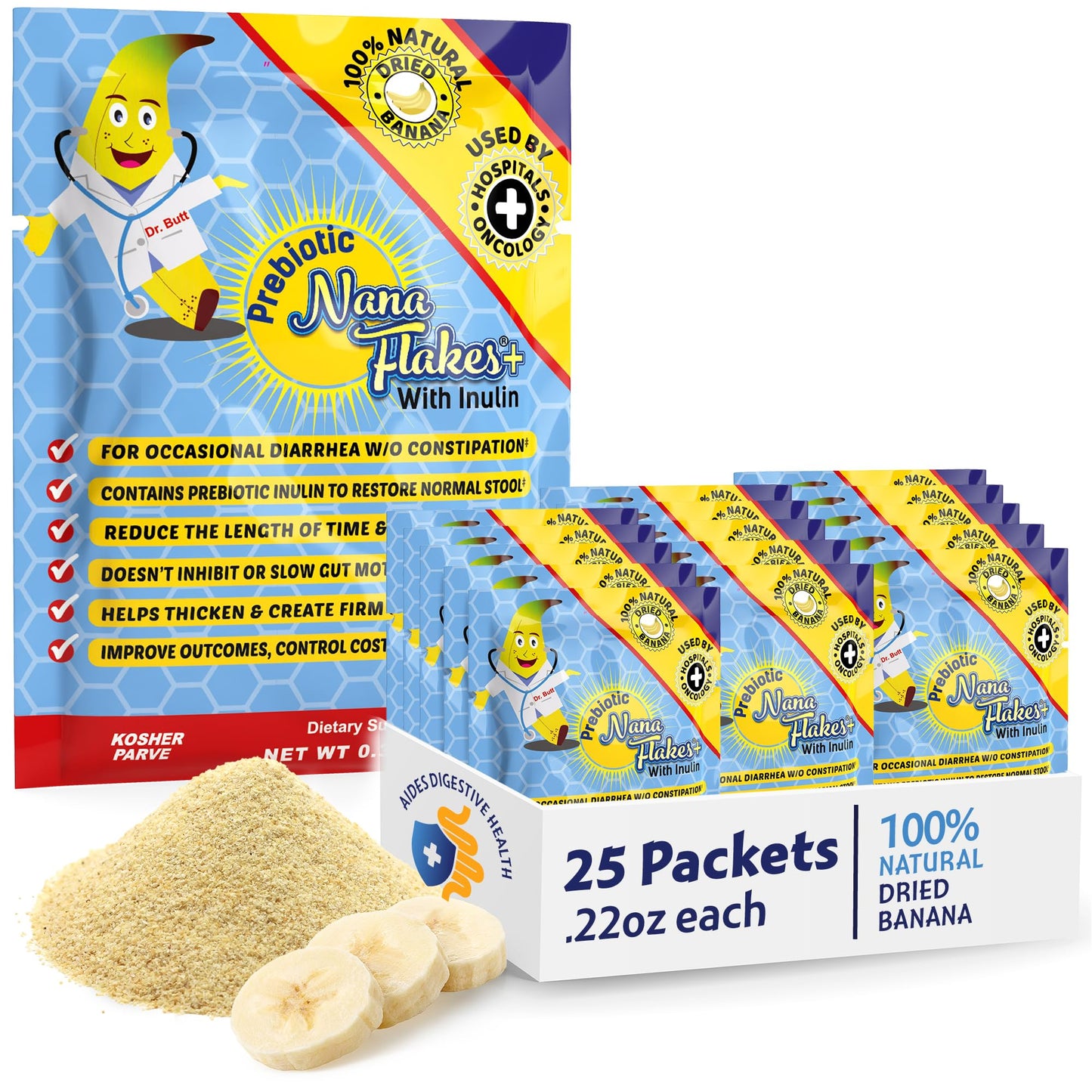 Nutritional Designs Nana Flakes with Inulin – 100% Banana, Prebiotic Fiber, Digestive Wellness