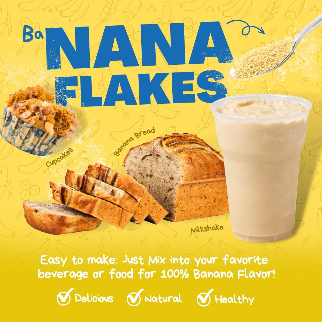 Nutritional Designs Nana Flakes with Inulin – 100% Banana, Prebiotic Fiber, Digestive Wellness