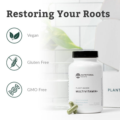 Nutritional Roots Multivitamin+ | Plant-Based Fermented Vitamins & Probiotics, 45 Servings