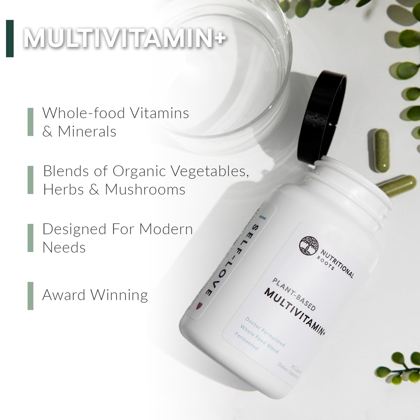 Nutritional Roots Multivitamin+ | Plant-Based Fermented Vitamins & Probiotics, 45 Servings