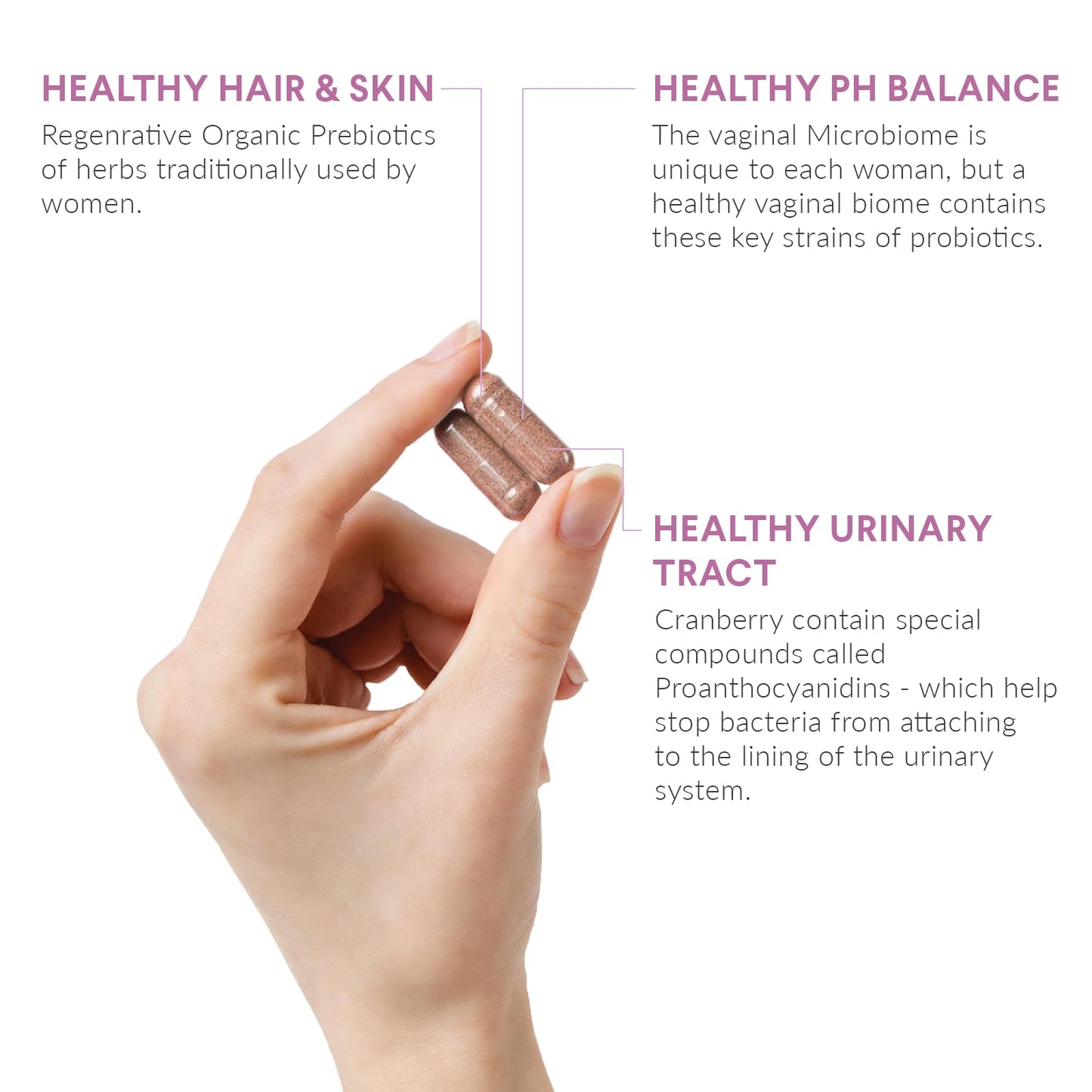 Nutritional Roots Women's Probiotics | Vaginal & Gut Health | Organic Prebiotics & Cranberry | 60 Servings