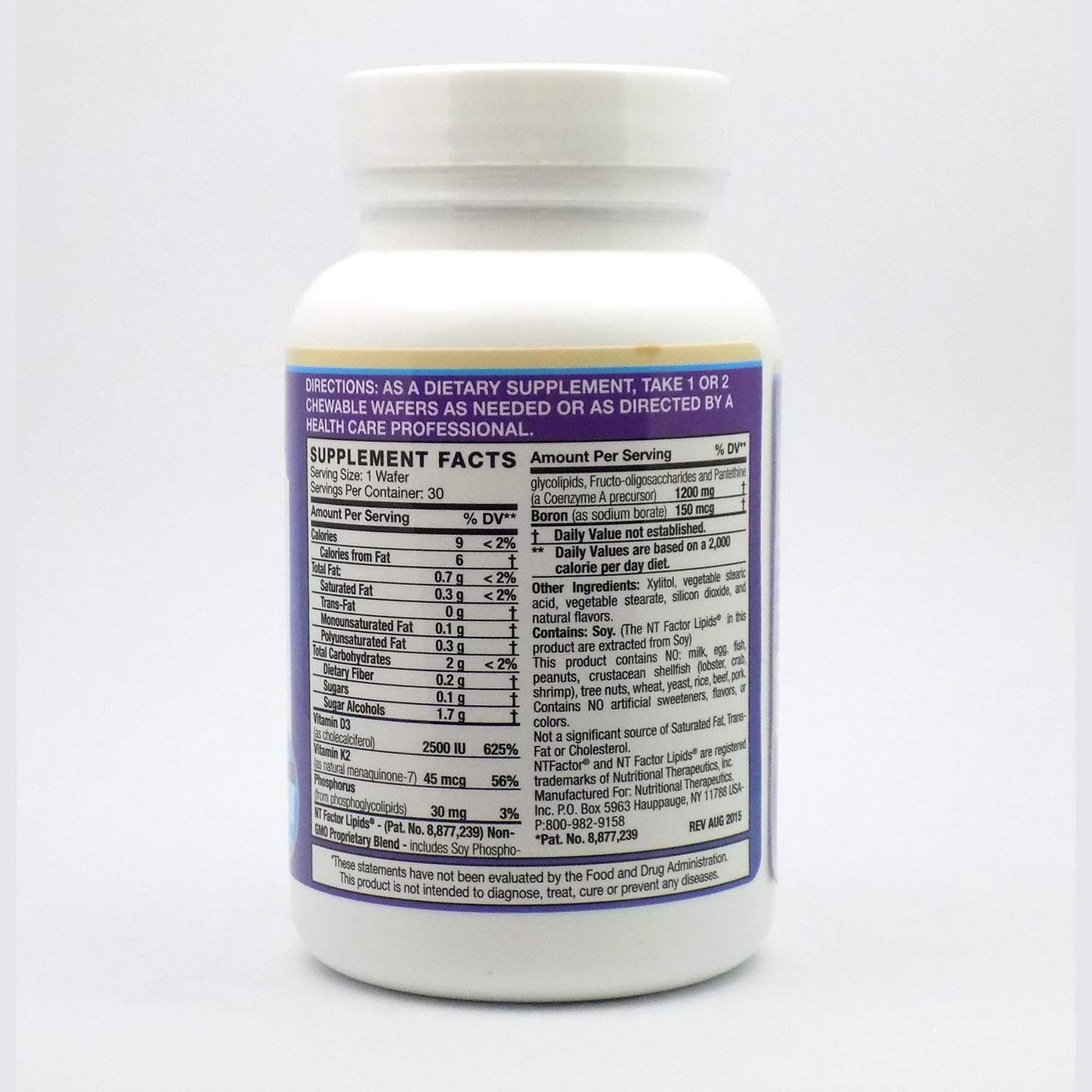 Nutritional Therapeutics D3/K2 with NT Factor – Vanilla, 30 Wafers