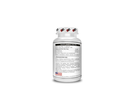 NutritionBizz Arginine & Citrulline 240 Caps – 750 mg per Serving (500 mg Arginine / 250 mg Citrulline)