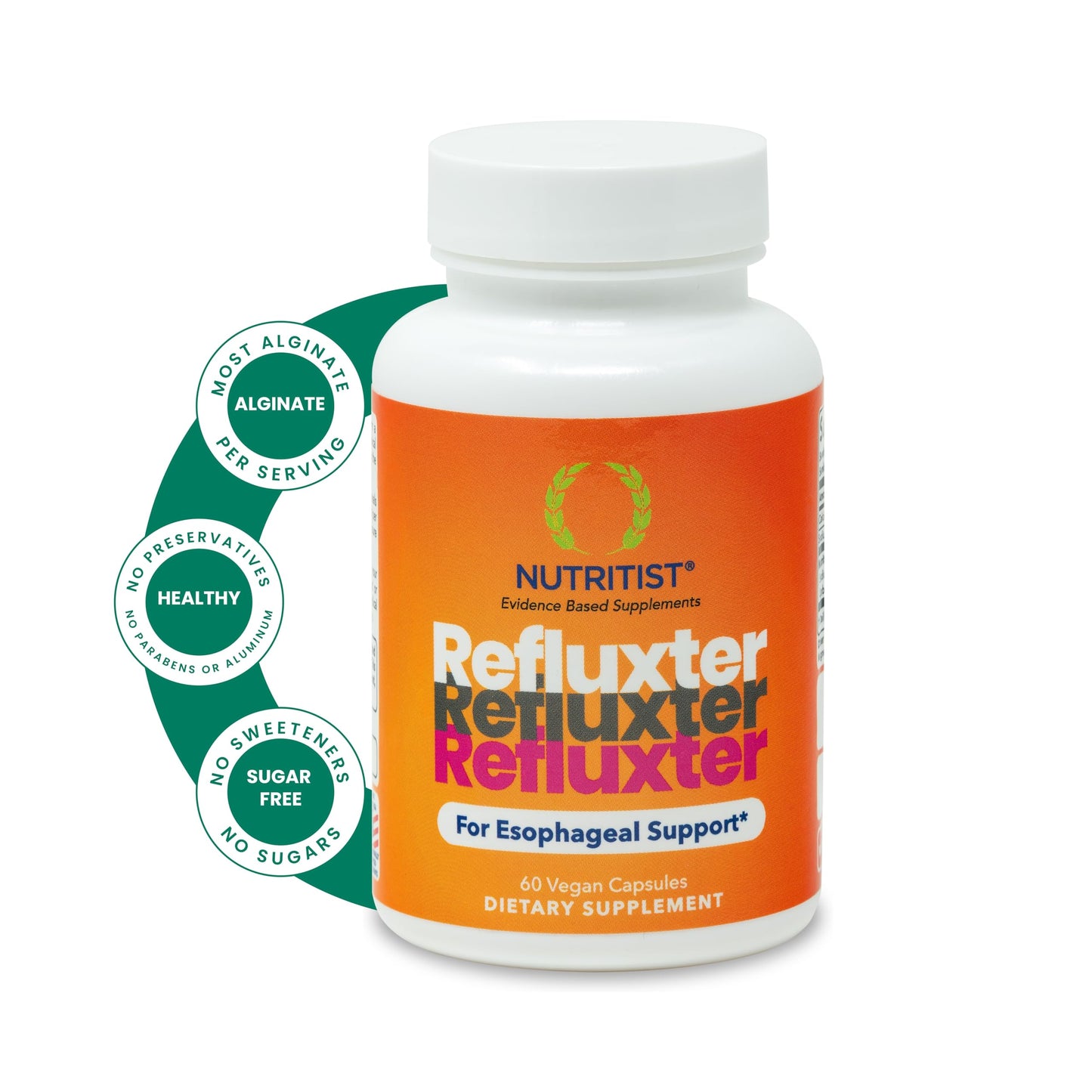 Nutritist Refluxter Sodium Alginate Capsules — Natural Acid Reflux & GERD Relief