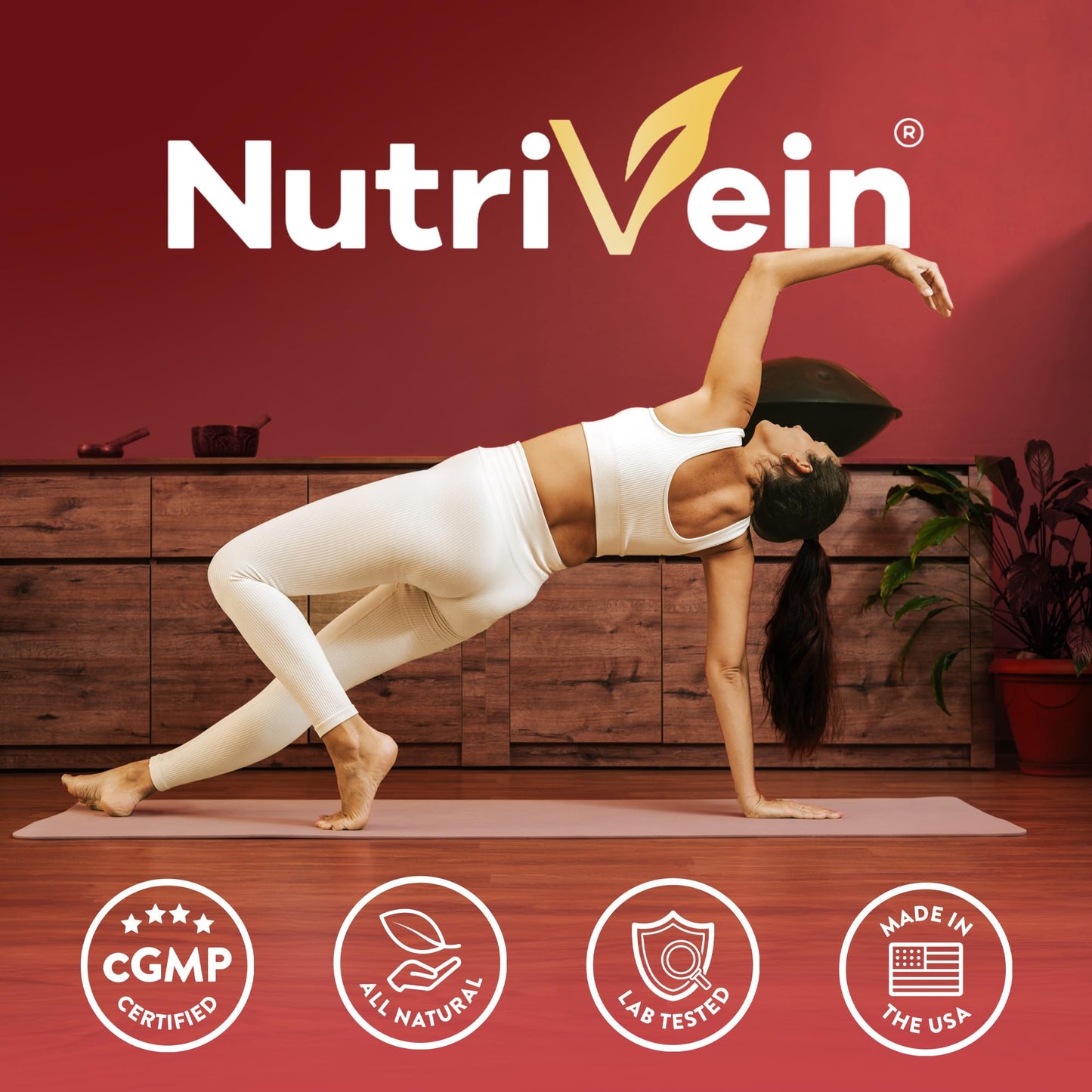 Nutrivein Korean Red Panax Ginseng 1600mg – Extra Strength Formula | 180 Capsules – Boost Energy, Focus & Immune Support