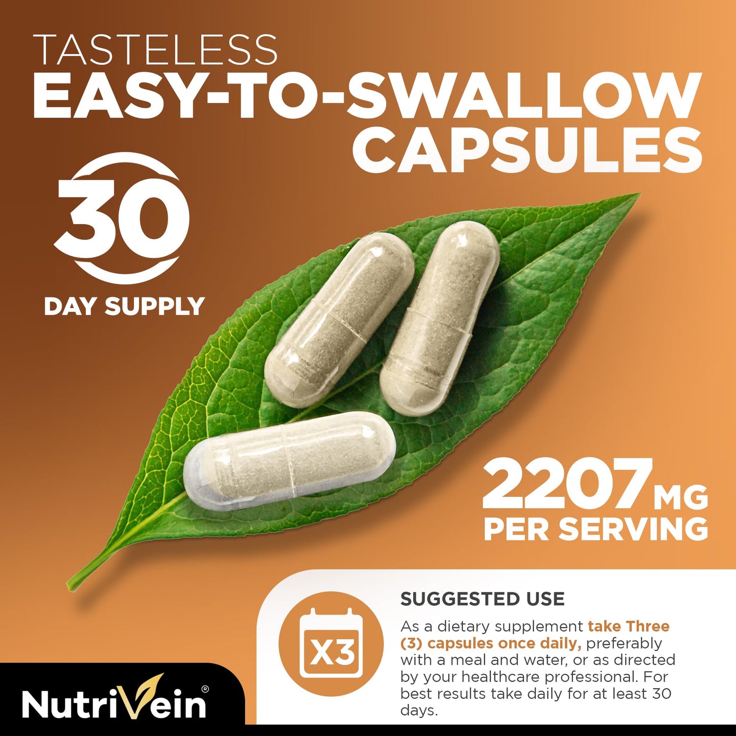 Nutrivein Magtein Magnesium L-Threonate 2207 mg – 90 Capsules | Brain, Sleep & Mood Support