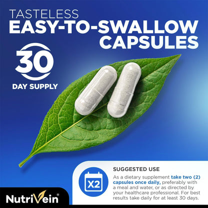 Nutrivein NAD+ + Resveratrol Supplement 600 mg – 60 Capsules (30 Servings) | Aging, Cognition, Metabolism