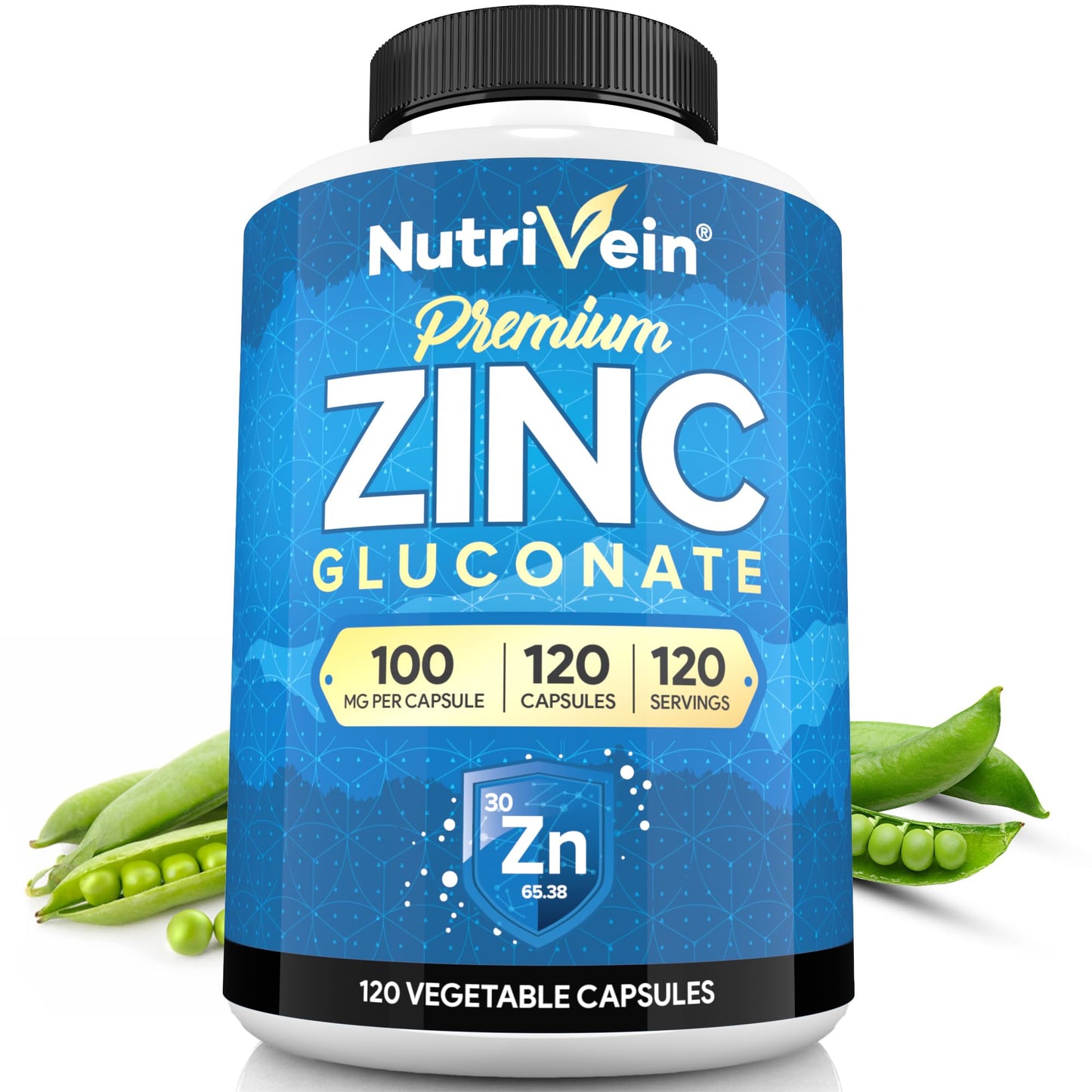 Nutrivein Zinc Gluconate 100mg (120 Caps) – High-Absorption Zinc for Wellness