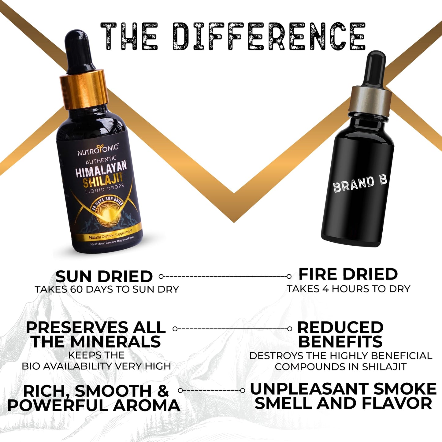 NutroTonic Himalayan Shilajit Liquid Drops - 30ml, 60 Days Sun-Dried, Gold Grade A+