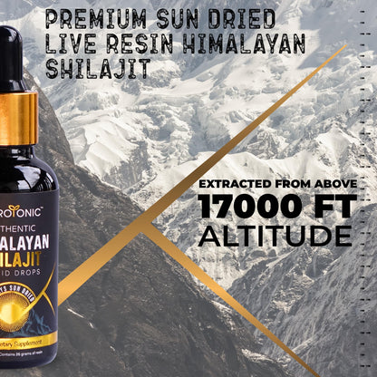 NutroTonic Himalayan Shilajit Liquid Drops - 30ml, 60 Days Sun-Dried, Gold Grade A+