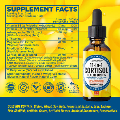 NutraPep Cortisol Detox Liquid Drops – Cortisol Reducer for Stress, Sleep & Mood