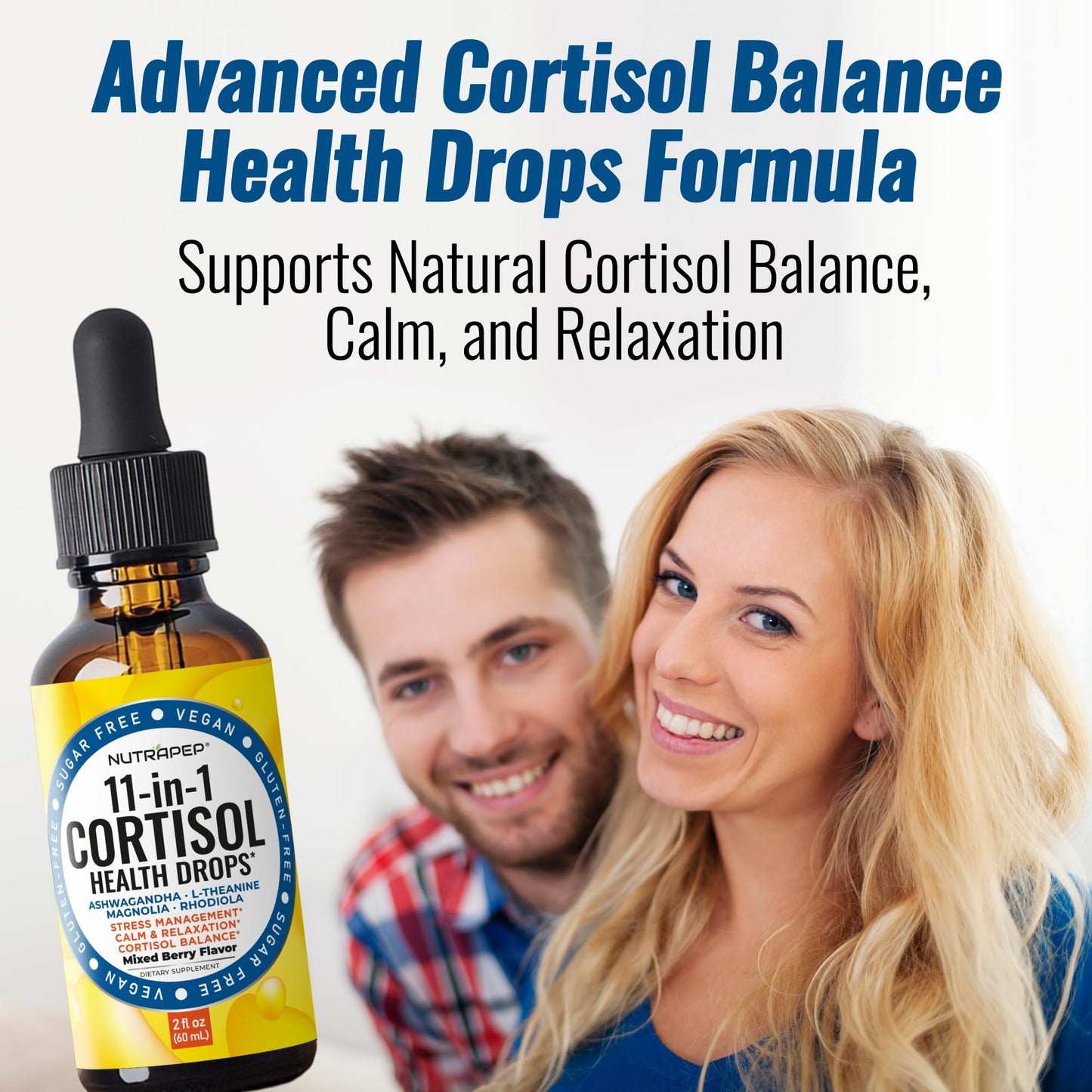 NutraPep Cortisol Detox Liquid Drops – Cortisol Reducer for Stress, Sleep & Mood