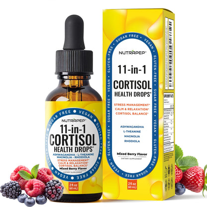NutraPep Cortisol Detox Liquid Drops – Cortisol Reducer for Stress, Sleep & Mood