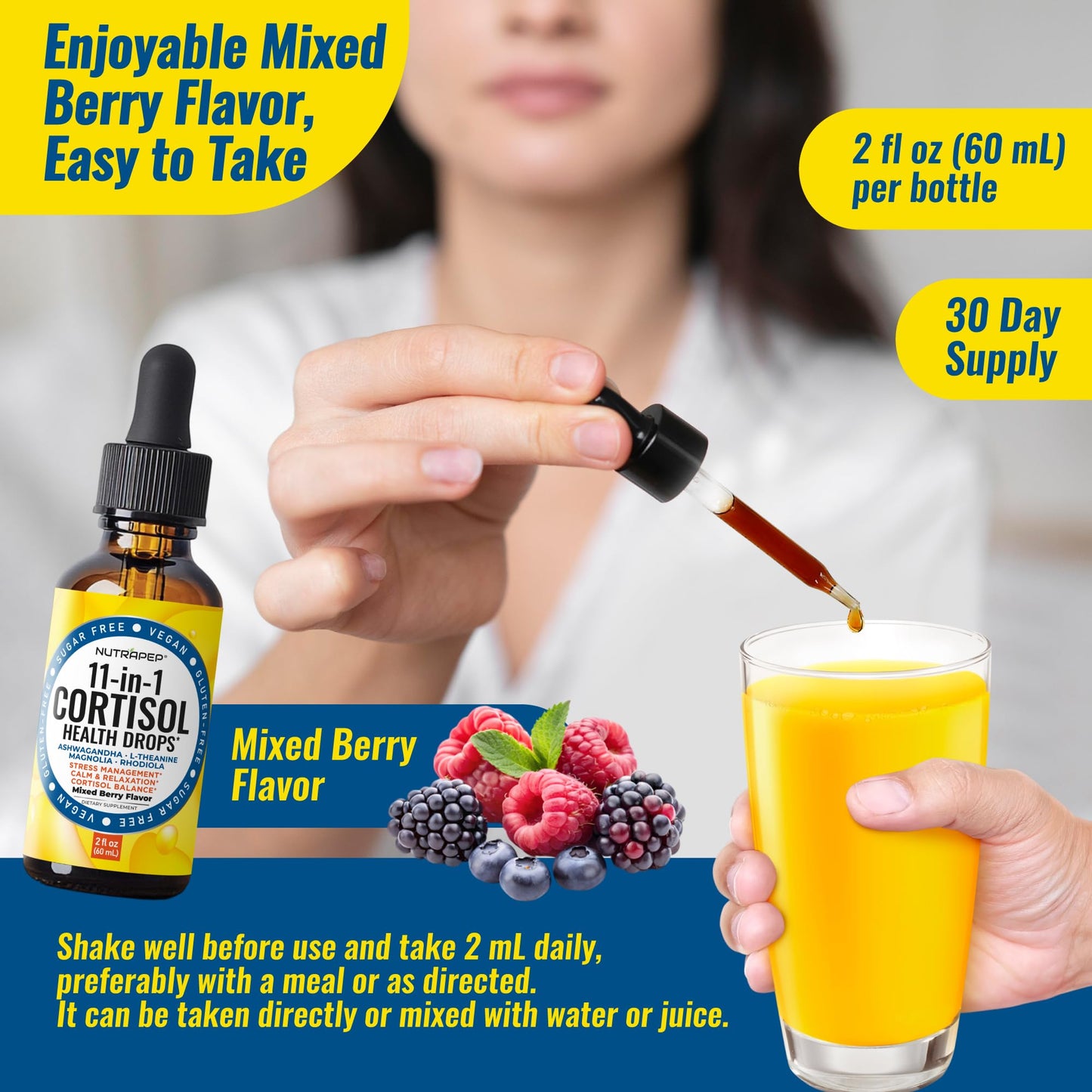 NutraPep Cortisol Detox Liquid Drops – Cortisol Reducer for Stress, Sleep & Mood