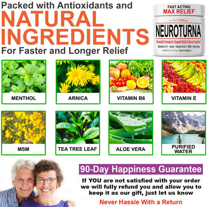 Nuturna Neuropathy Nerve Relief Cream – Fast-Acting, Paraben-Free, USA Made 4oz