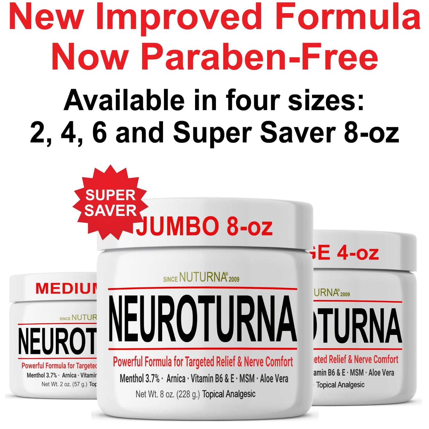 Nuturna Neuropathy Nerve Relief Cream – Fast-Acting, Paraben-Free, USA Made 4oz