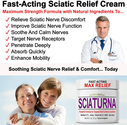 Nuturna Sciatica Nerve Cream - Maximum Strength Comfort Cream (2 oz)
