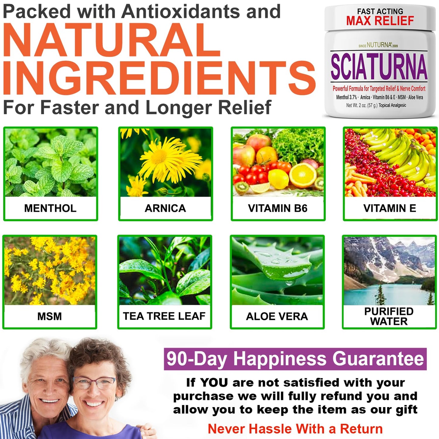 Nuturna Sciatica Nerve Cream - Maximum Strength Comfort Cream (2 oz)