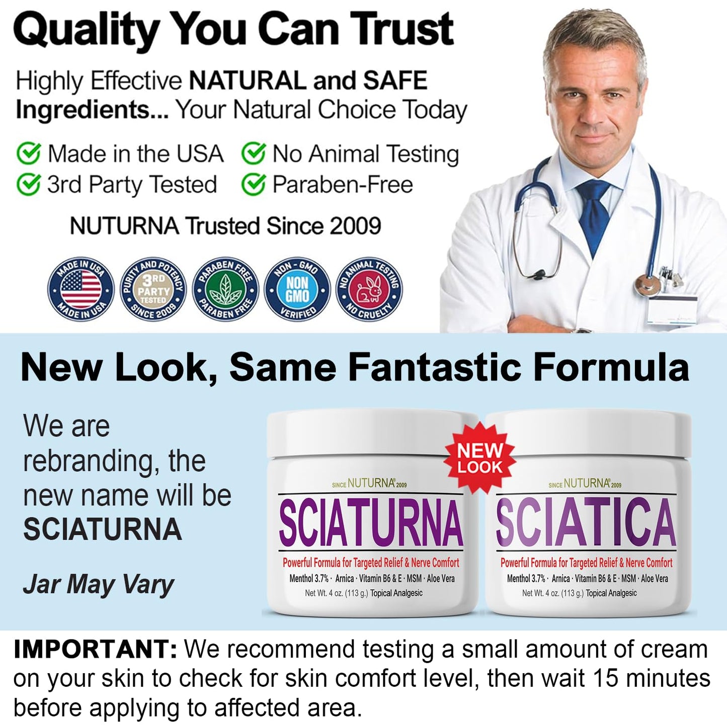Nuturna Sciatica Nerve Cream - Maximum Strength Comfort Cream (2 oz)