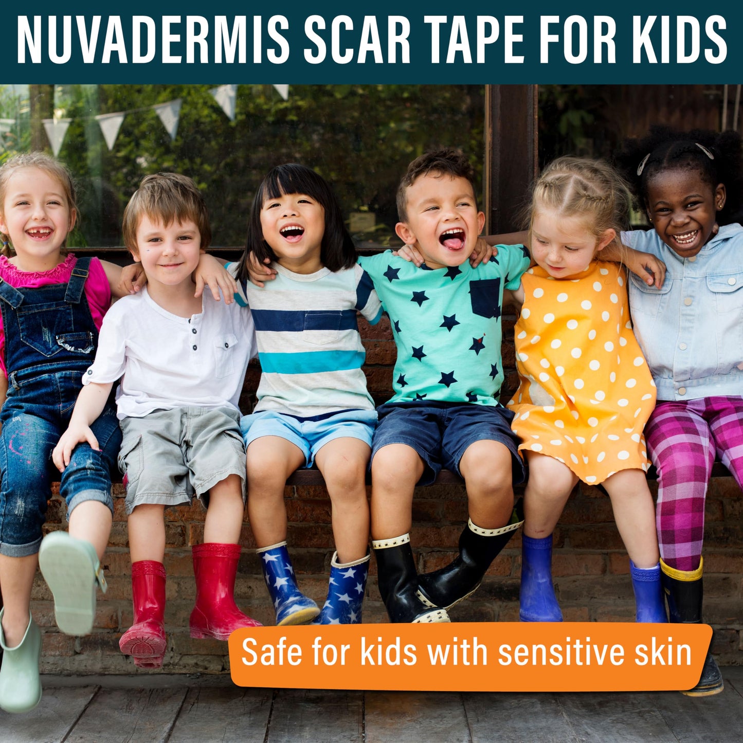 NUVADERMIS Silicone Scar Tape for Kids – Reusable Medical-Grade Scar Care (120 inch x 1.5 inch) – Dinosaurs