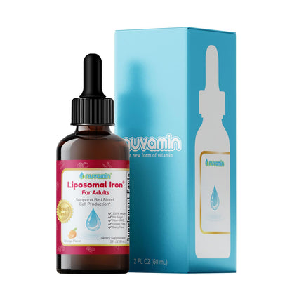 Nuvamin Liquid Iron Drops – 18 mg Elemental Iron, 60 Servings, Orange Flavor