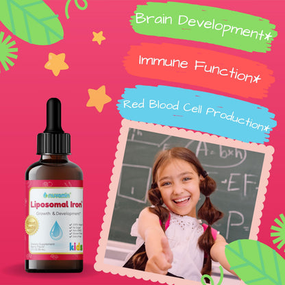 Nuvamin Liquid Liposomal Iron Drops – Berry Flavor for Baby to Teen (2 fl oz)