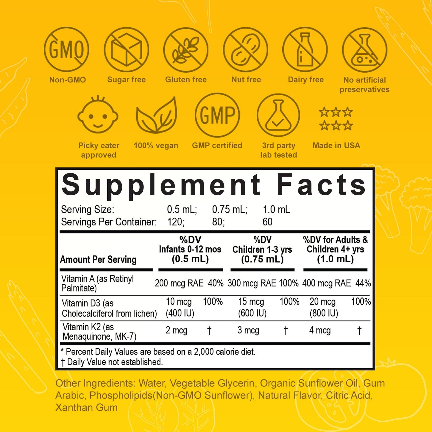 Nuvamin Liposomal Vitamin A & D3 Drops with K2 – Lemon Flavor | 800 IU/mL | 2 oz (60 ml) | For Babies, Toddlers, Kids & Adults